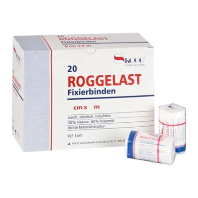 ROGGELAST Fixierbinden 8 cmx4 m o.Cellophan